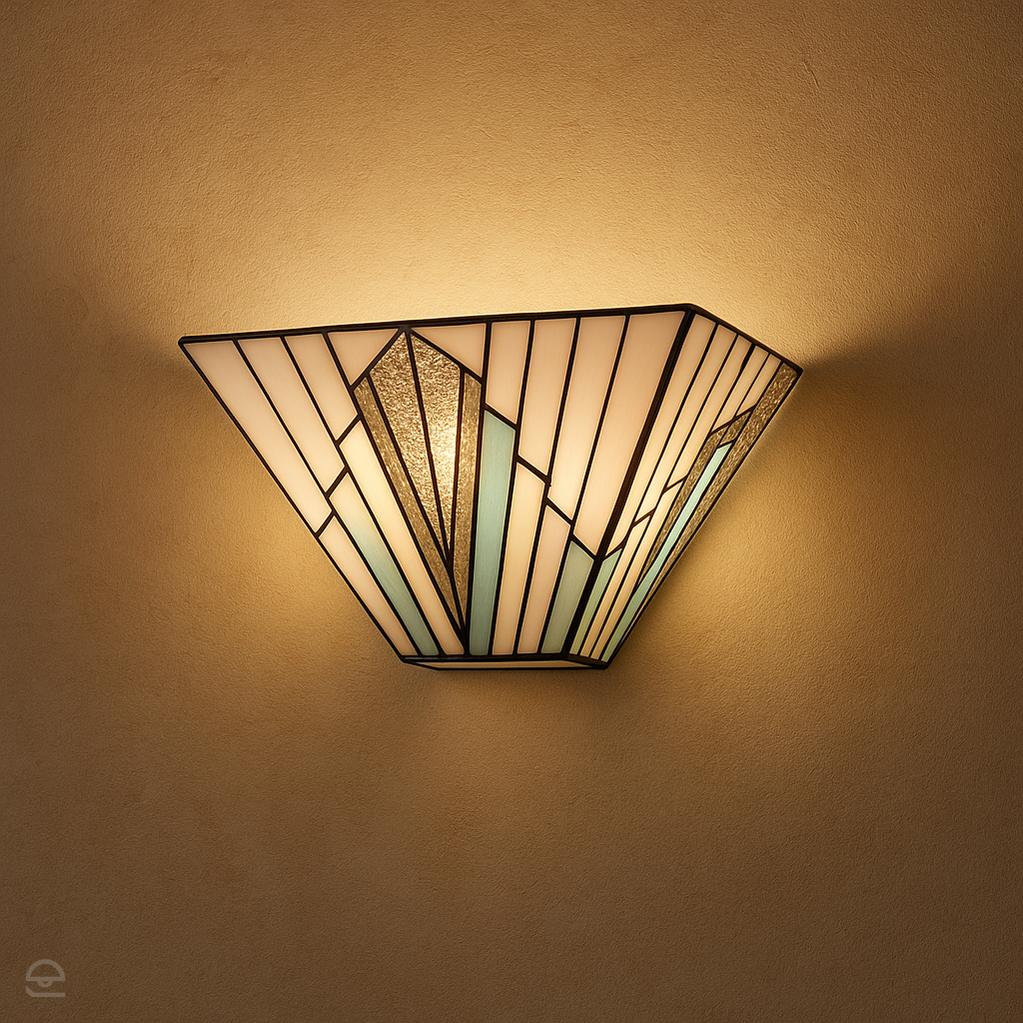 Kinkiet Tiffany Alderley ze szkła witrażowego