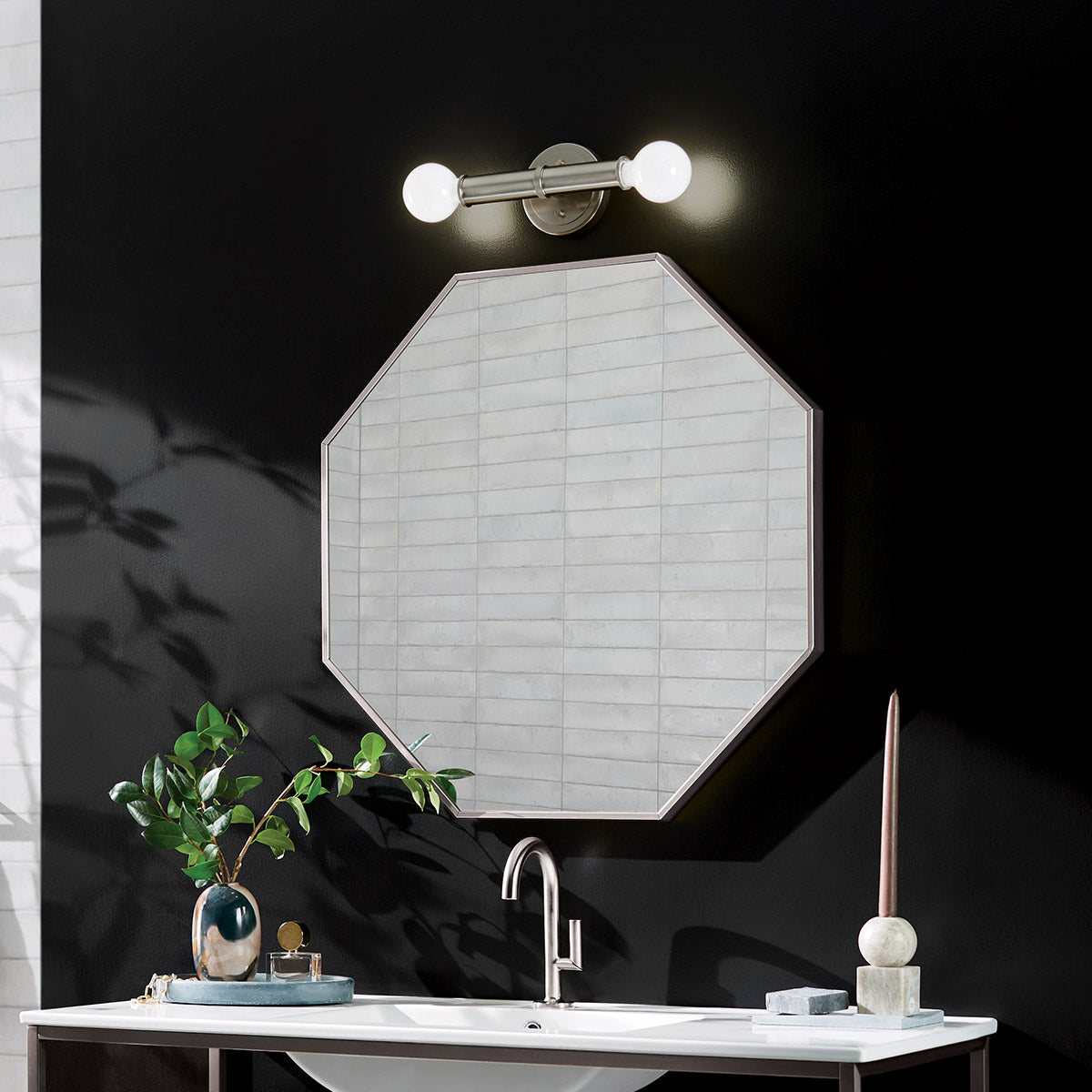 Kinkiet Torche - 2 źródła światła - Szczotkowany nikiel, Kichler - ePlafoniera.pl