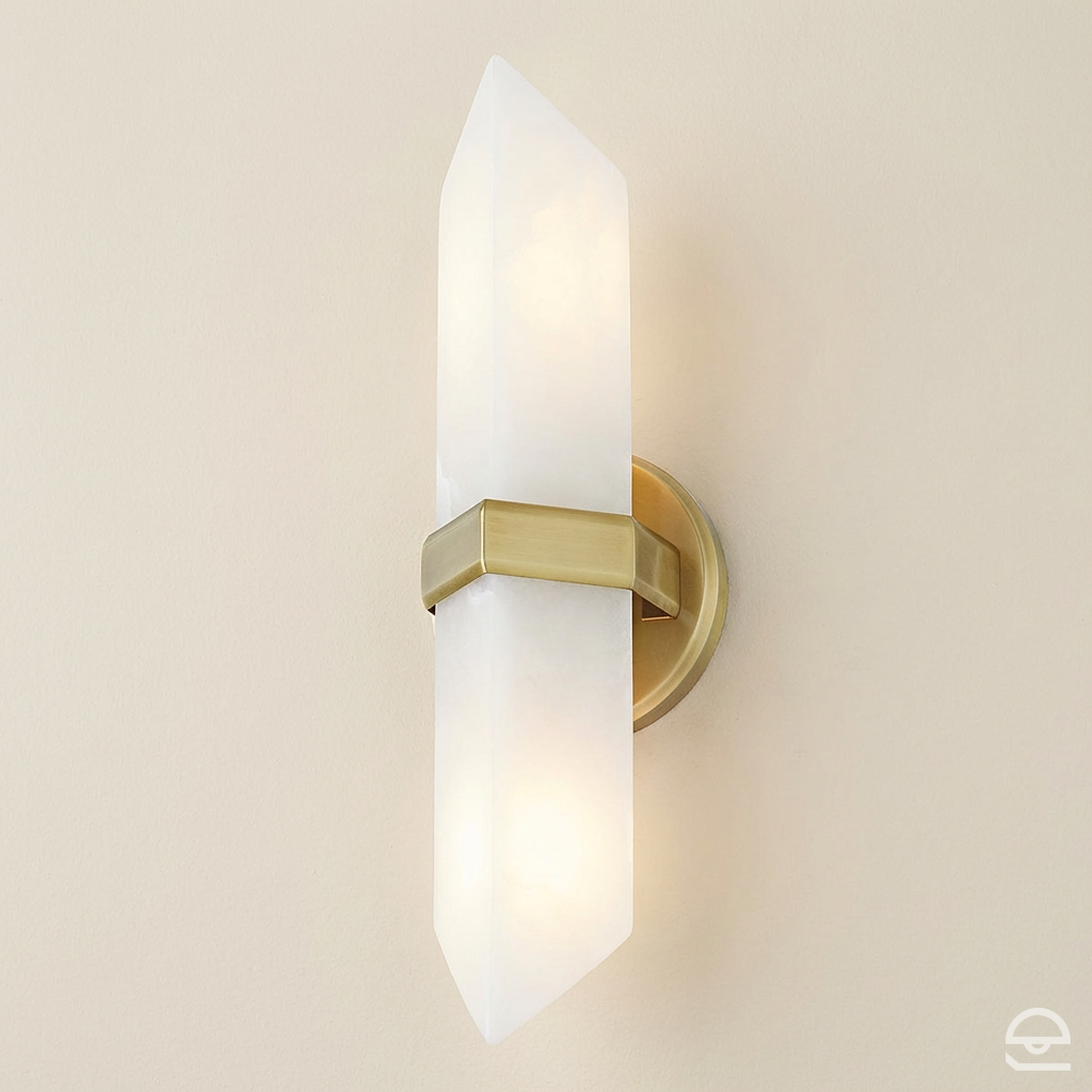 Kinkiet Valencia - 2 źródła światła - Vintage mosiądz, Alora