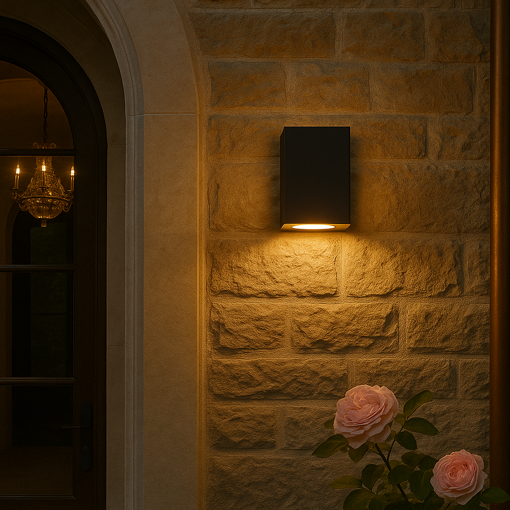 Kinkiet zewnętrzny grafit (tuba kwadrat spot 13,7cm, 1x GU10) lampa na zewnątrz, SU-MA (Midi) 1459