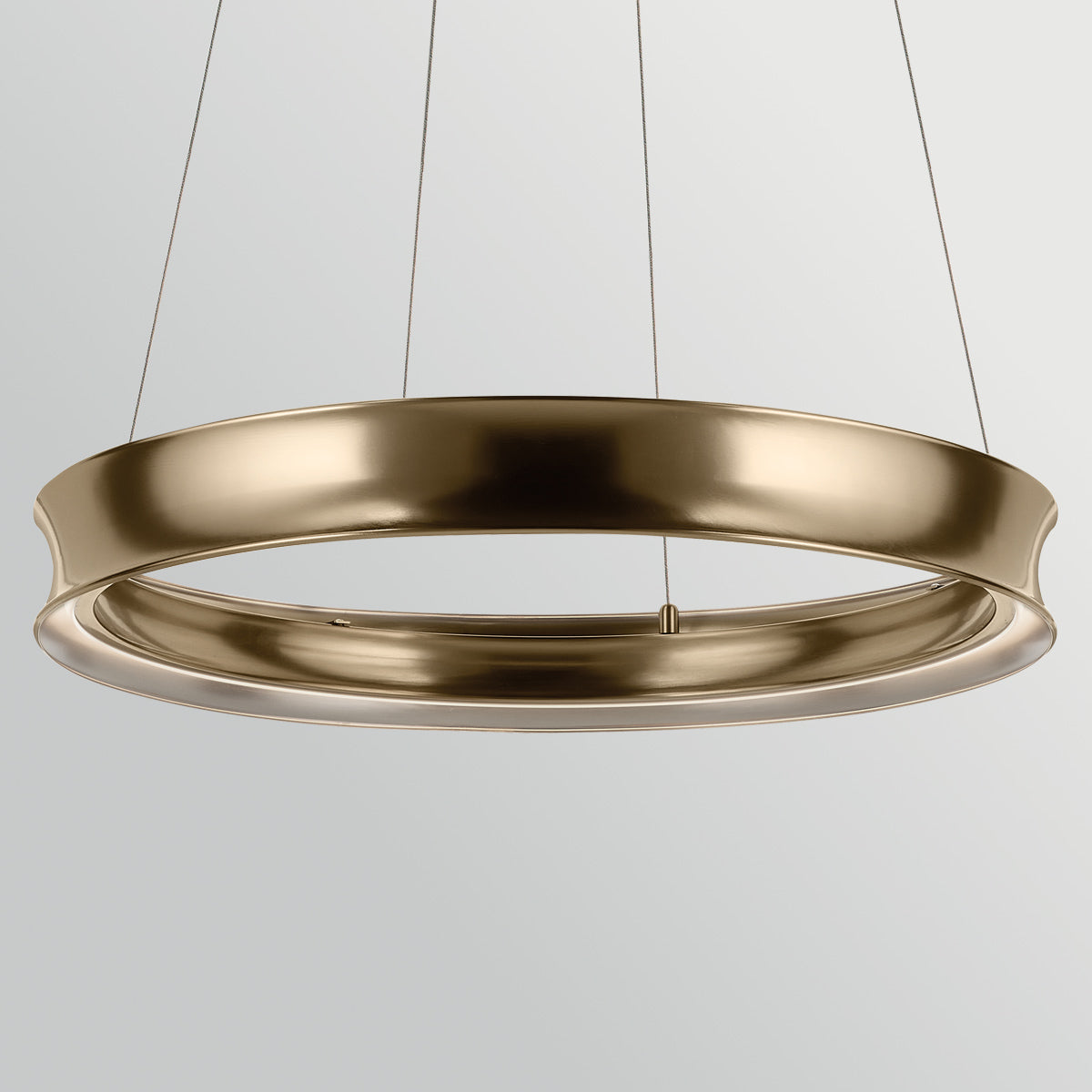 Larousse Medium – pierścieniowa lampa wisząca LED, szampański brąz Ø75