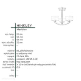 Klasyczna lampa sufitowa Meridian świecąca do góry -  Hinkley (LED / barwa ciepła / 40cm, nikiel / G9 3x4W)