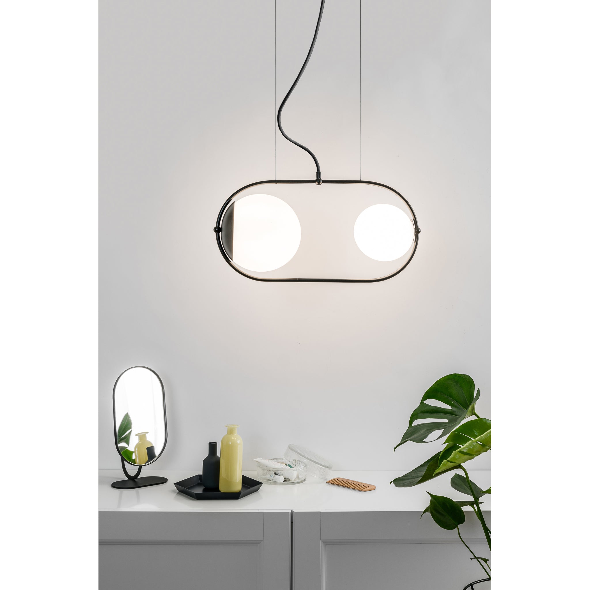 Koban A - czarna sufitowa lampa wisząca do salonu i sypialni, Ummo