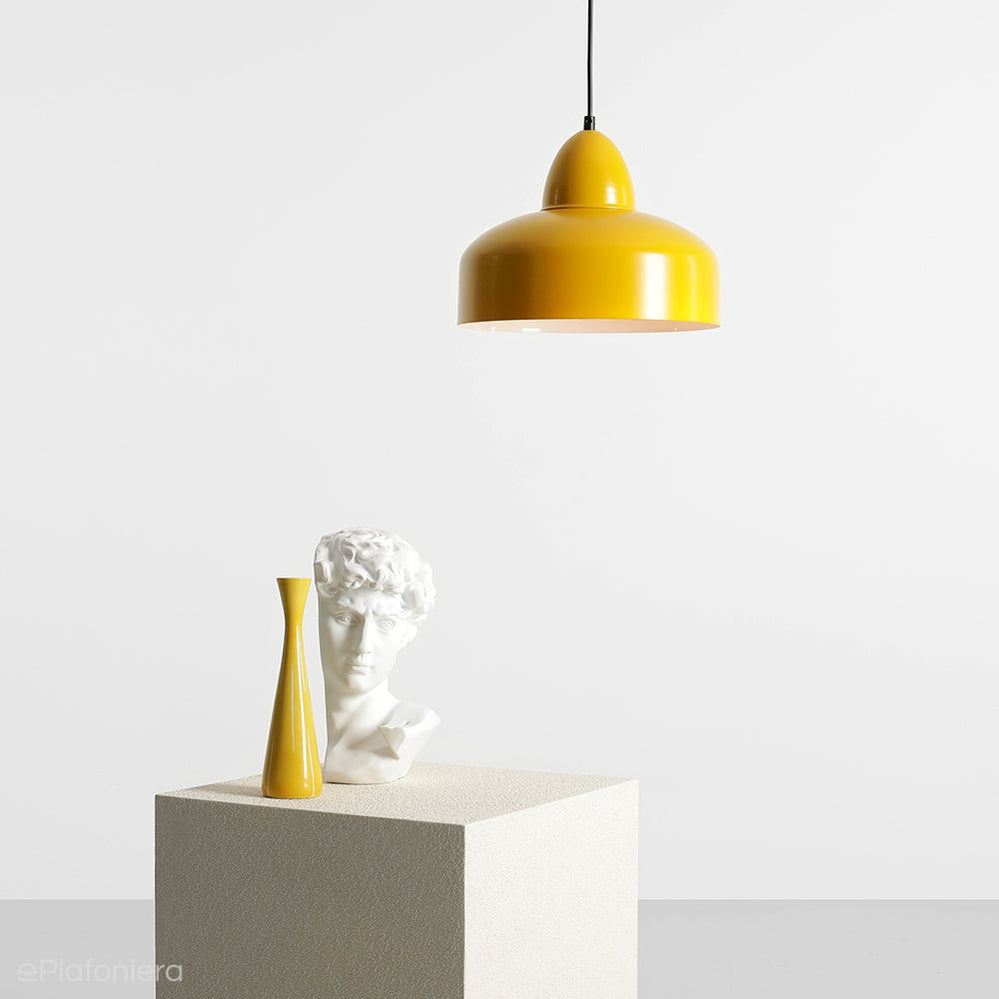 Kolorowa lampa wisząca, metalowa pojedyncza, Como Mustard (Aldex)