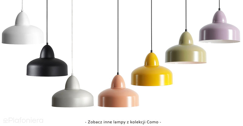 Kolorowa lampa wisząca, metalowa pojedyncza, Como Mustard (Aldex)