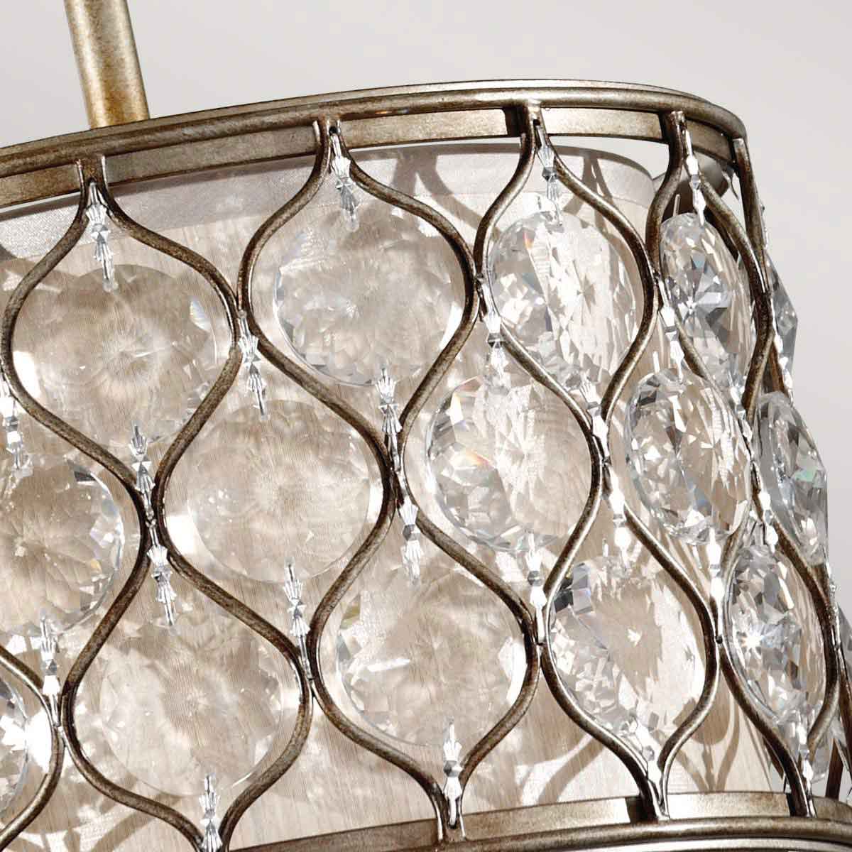 Kryształowa lampa 32cm, ręcznie malowana (oksydowane srebro) do sypialni salonu (1xE27) Feiss (lucia)