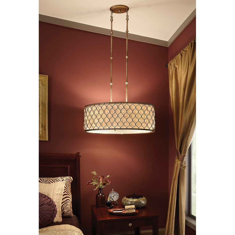 Kryształowa lampa 80x40cm, ręcznie malowana (oksydowane srebro) do sypialni salonu (3xE27) Feiss (lucia)