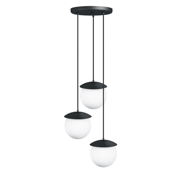 Kuul G3-K czarna lampa wisząca do salonu i kuchni - klosze 20 cm Ummo