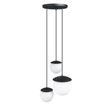 Kuul M3-K czarna lampa wisząca na kole - lampa sufitowa mix klosz 20cm i 2x15cm Ummo