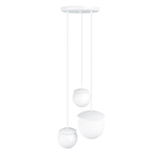 Kuul M3-K lampa wisząca na kole - biała lampa sufitowa mix kloszy 20 cm i 2x15 cm Ummo