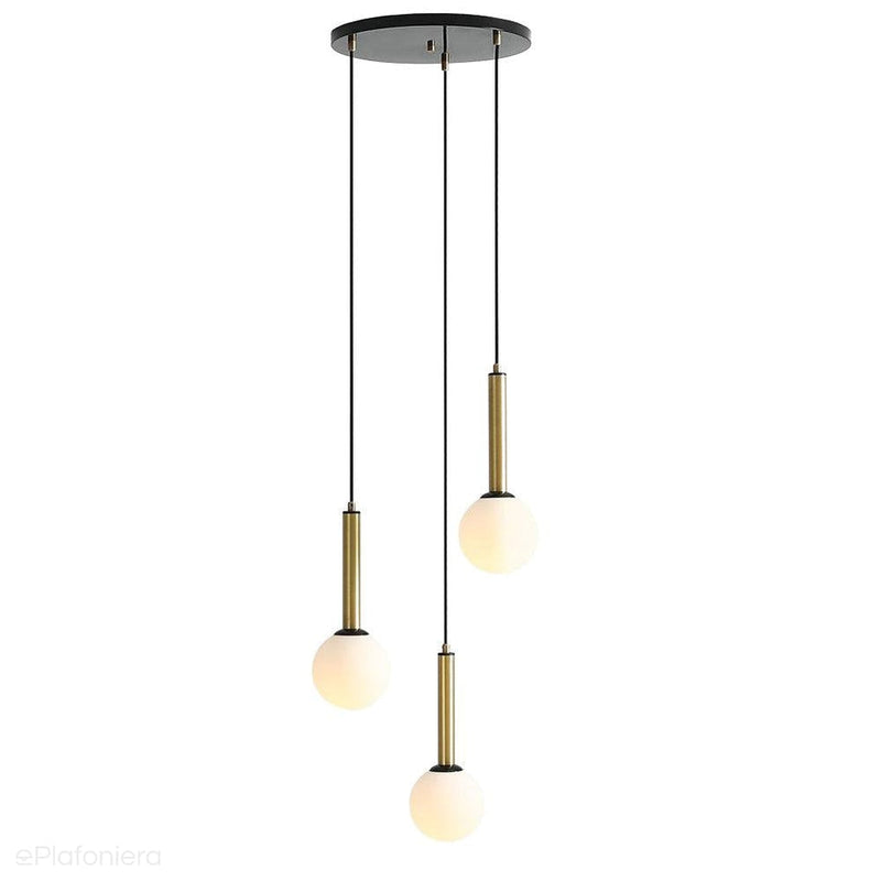 Lampa (czarna - mosiądz) wisząca do salonu sypialni, żyrandol 3xE14, Aldex (Rinn) 1098E1