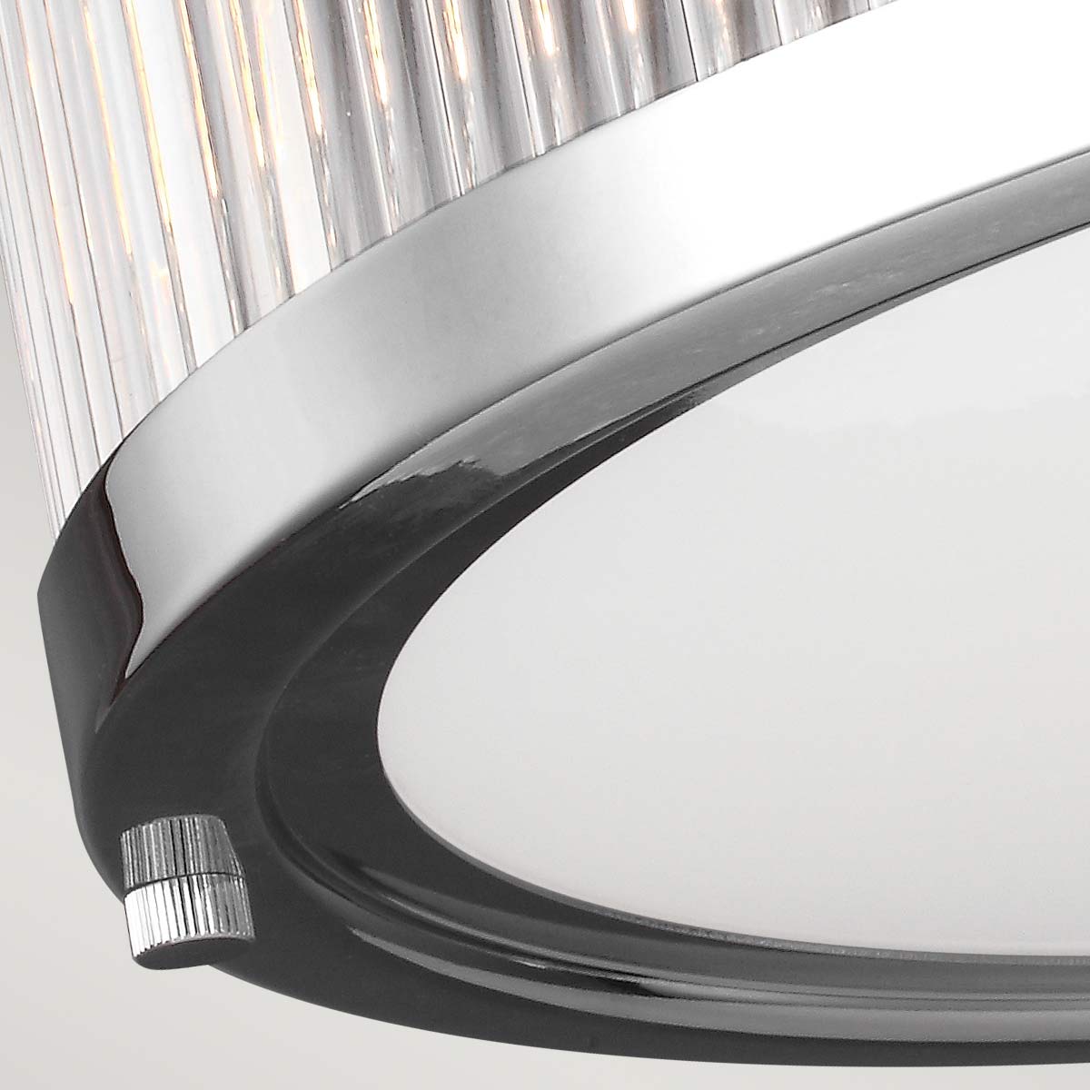 Lampa do łazienki 38/28cm sufitowa szklana - plafon chrom (LED G9) Feiss (Paulson)