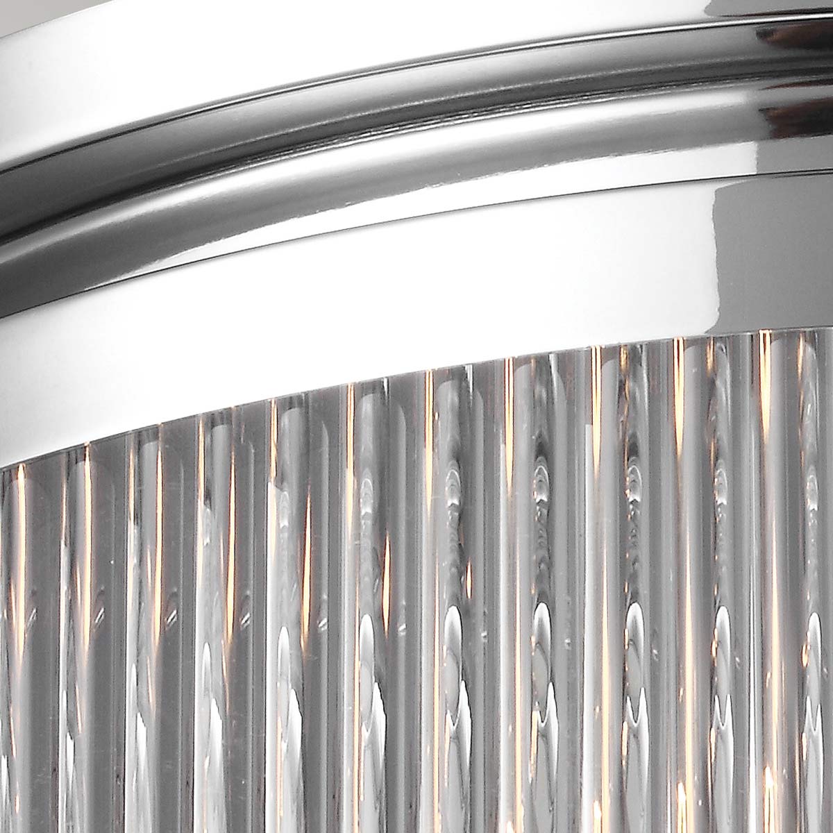 Lampa do łazienki 38/28cm sufitowa szklana - plafon chrom (LED G9) Feiss (Paulson)