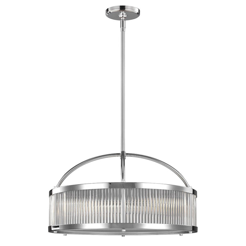 Lampa do łazienki 54cm wisząca szklana - chrom (G9 6x4W) Feiss (Paulson)