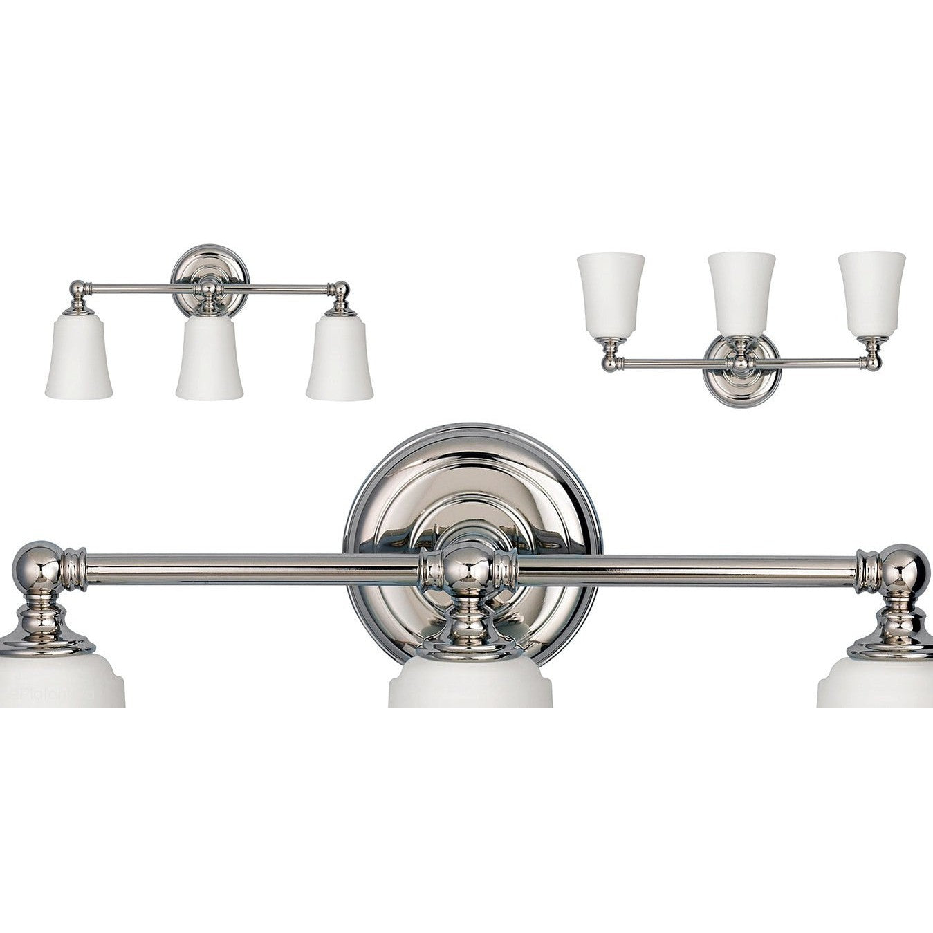 Lampa do łazienki (mleczne szkło, chrom) kinkiet łazienkowy (G9 3x4W) Feiss (Huguenot)
