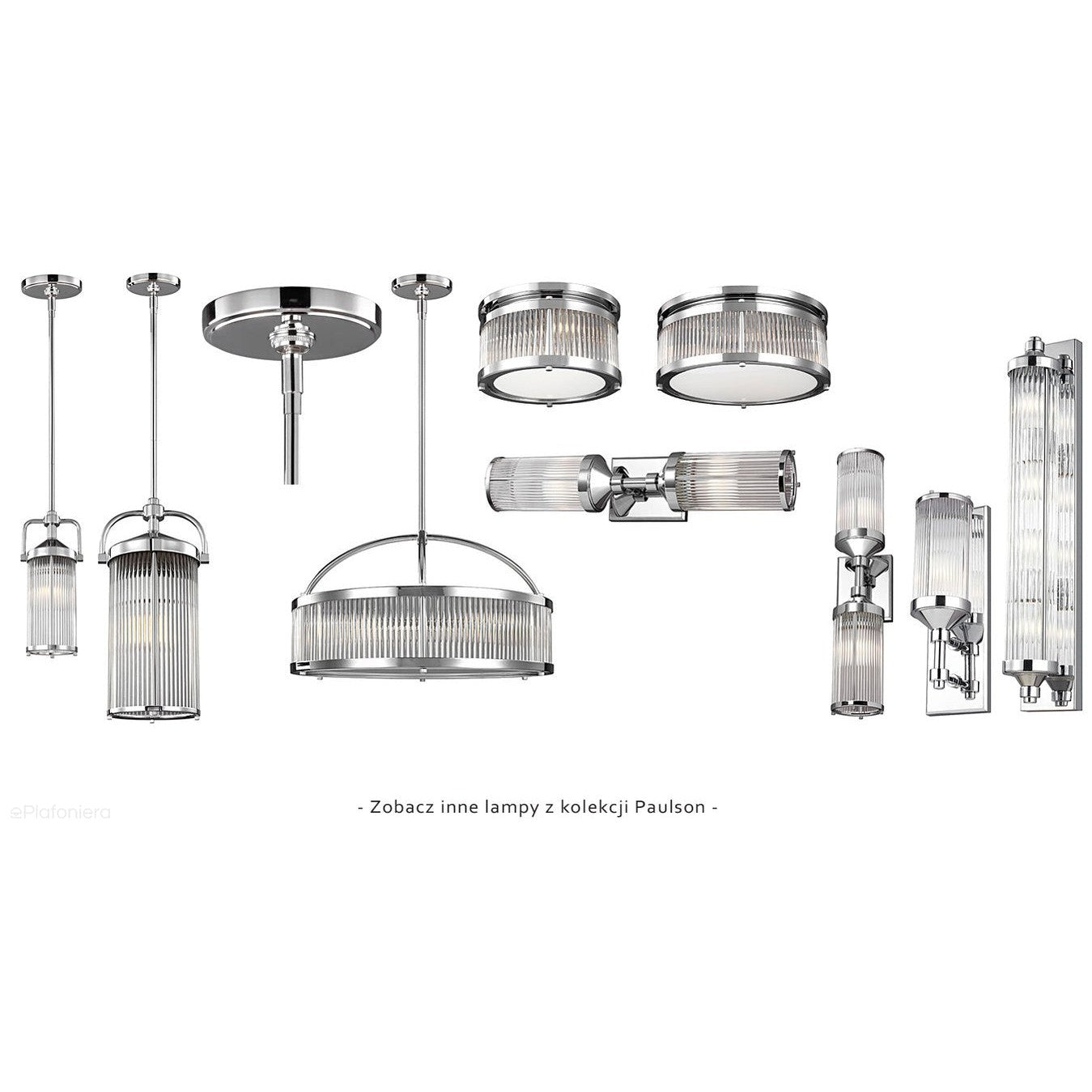 Lampa do łazienki szer.58cm ścienna szklana - kinkiet chrom (G9 2x4W) Feiss (Paulson)