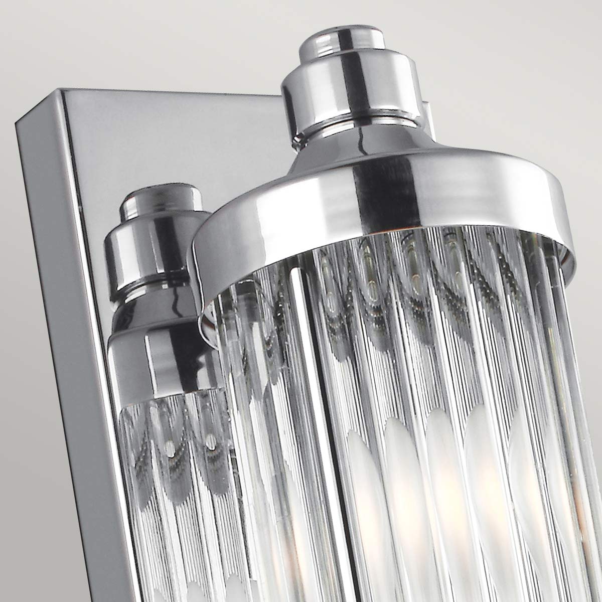 Lampa do łazienki wys.74cm ścienna szklana - kinkiet chrom (G9 4x4W) Feiss (Paulson)