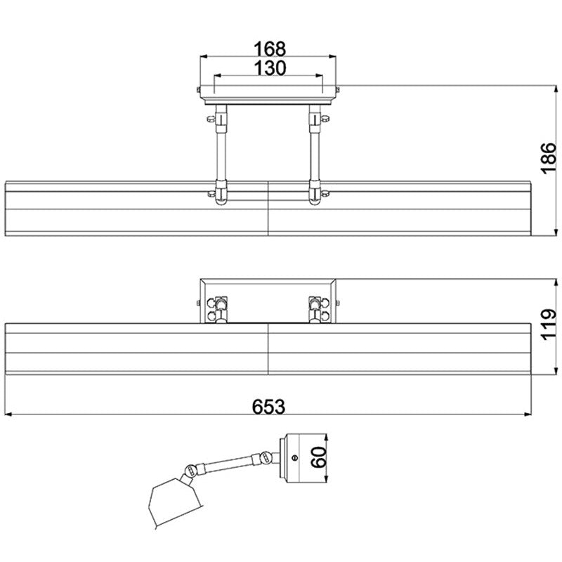 Lampa do podświetlenia obrazów, nad obraz (ciemny brąz) 4xE14, Elstead (Chawton)