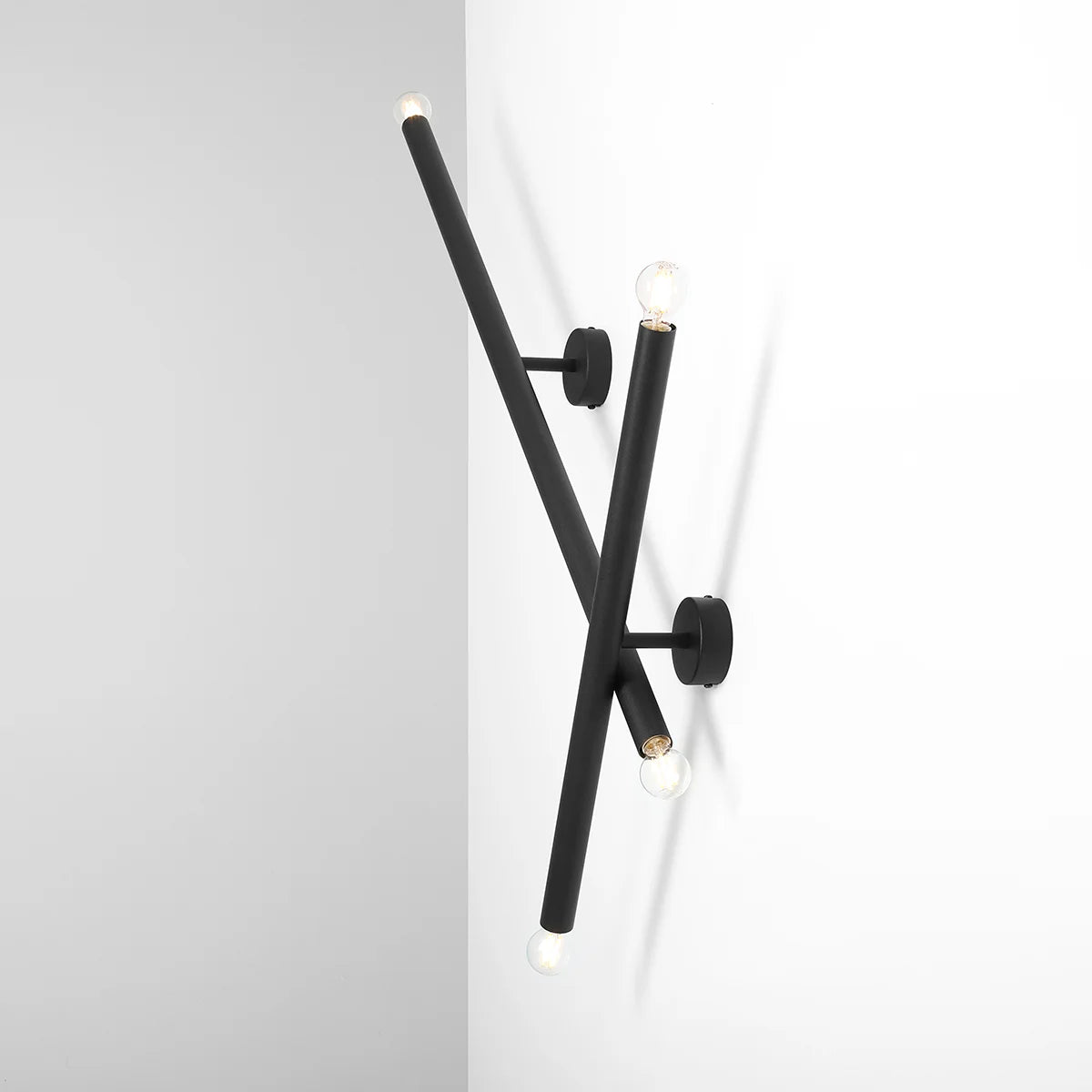 Lampa do salonu, czarny kinkiet Tubo Wall Black L - Aldex (2xE14) 1072D1L