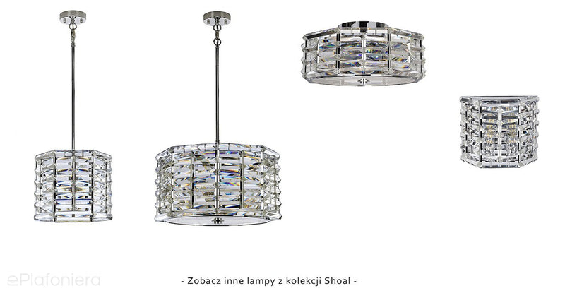 Lampa kryształowa Shoal - Elstead 48cm do kuchni / salonu / sypialni (4xE27)