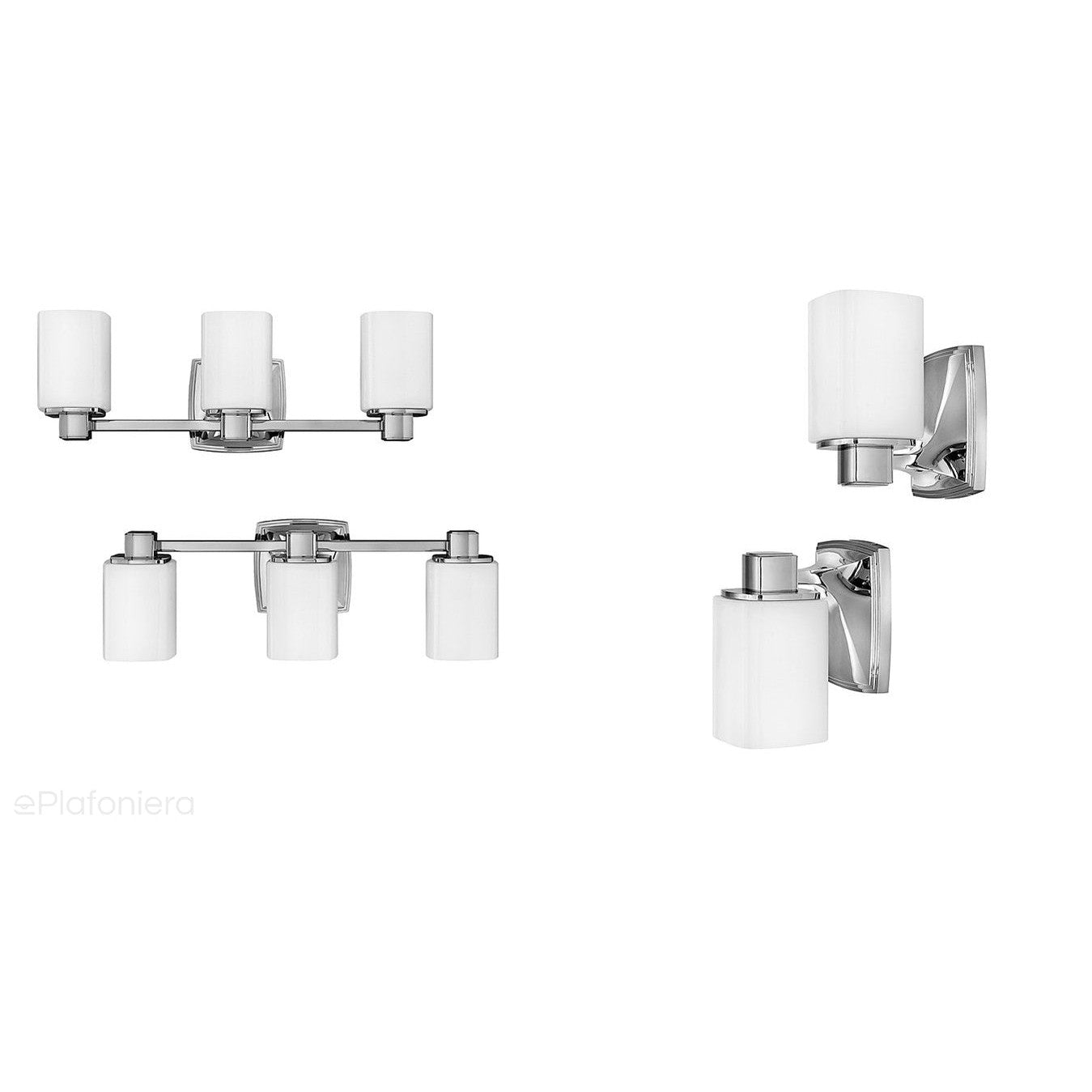 Lampa łazienkowa ścienna - kinkiet chrom, mleczne szkło (G9 1x4W) Hinkley (Tessa)