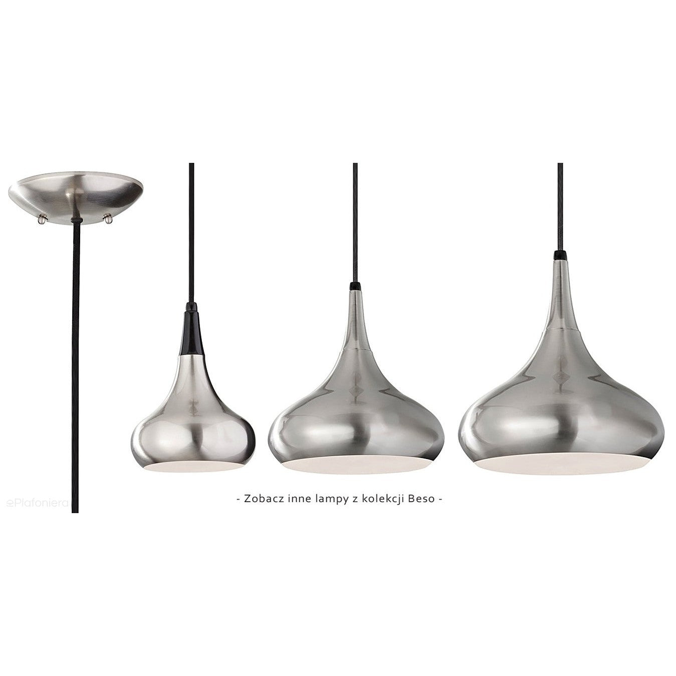 Lampa metalowa 25cm (szczotkowana stal) do kuchni salonu jadalni (1xE27) Feiss (Beso)