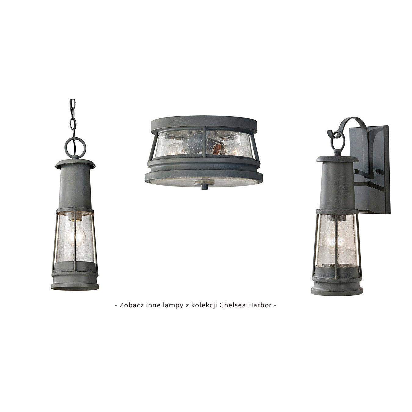 Lampa metalowa loftowa kinkiet - latarnia w starym stylu 1xE27, Feiss (Chelsea Harbor)