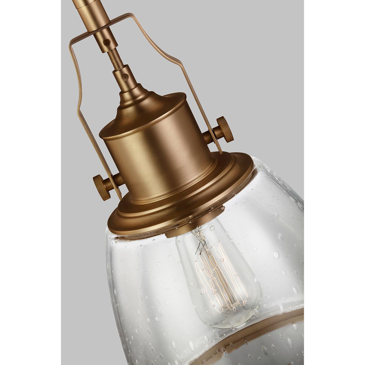 Lampa metalowa - szklana, 24cm (stary mosiądz) do kuchni salonu (1xE27) Feiss (Hobson)