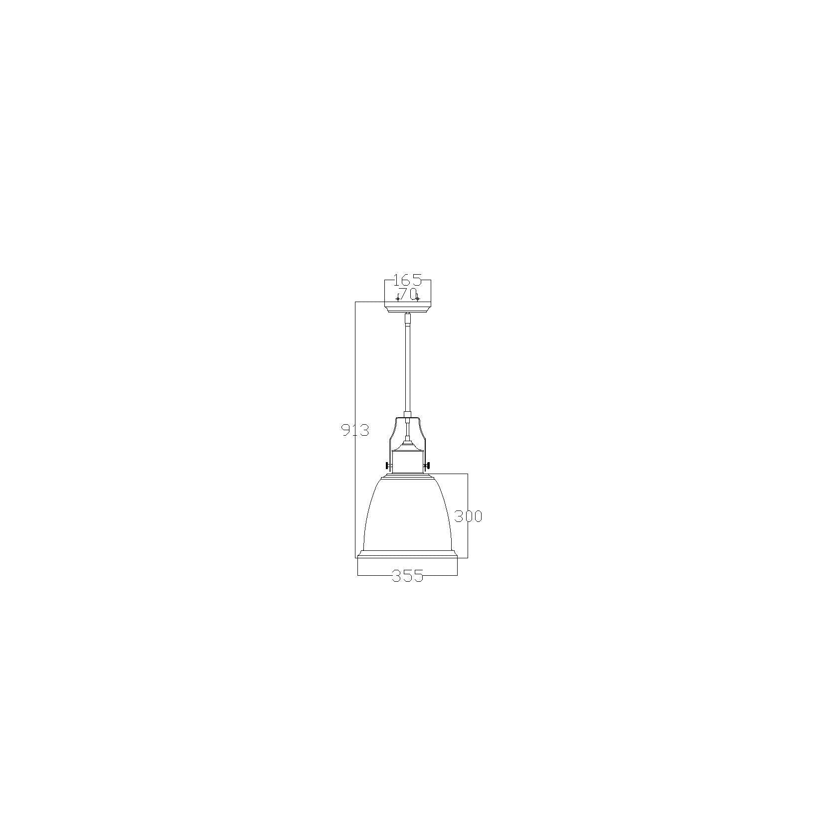 Lampa metalowa - szklana, 35cm (satynowy nikiel) do kuchni salonu (1xE27) Feiss (Hobson)