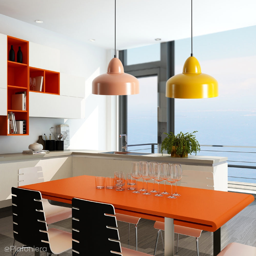 Lampa nad wyspę kuchenną, kolorowa metalowa, Como Coral (Aldex)