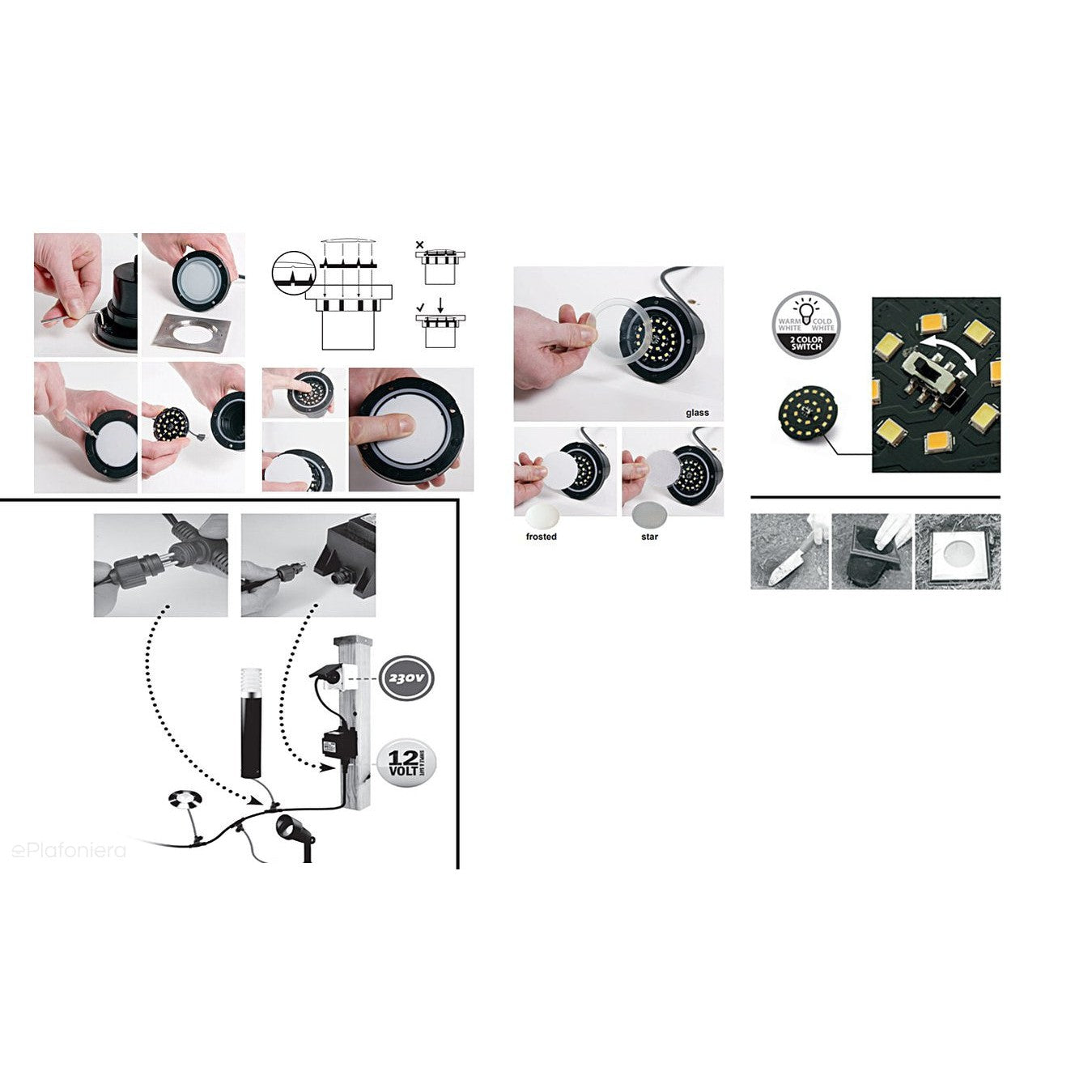 Lampa najazdowa, ogrodowa zewnętrzna IP 67 (2W, 3000K/6000K) (system 12V LED) Carbo