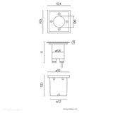 Lampa najazdowa zewnętrzna kwadratowa 10x10cm (1x GU10) SU-MA (Pabla)