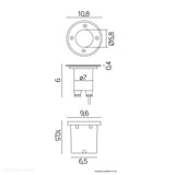 Lampa najazdowa zewnętrzna LED, okrągła 10,8cm (LED 1W) SU-MA (Leda)