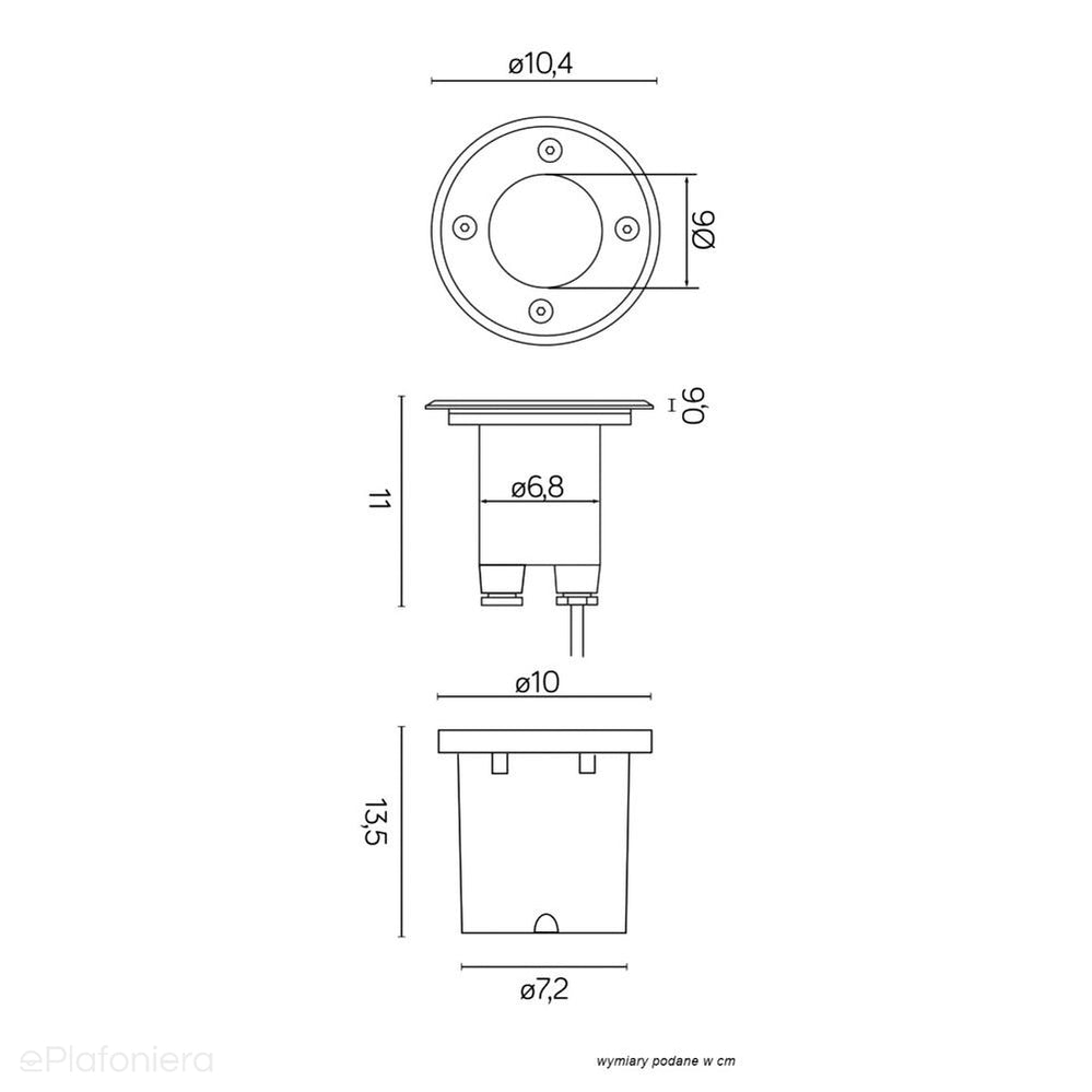Lampa najazdowa zewnętrzna okrągła 10cm (1x GU10) SU-MA (Pabla)
