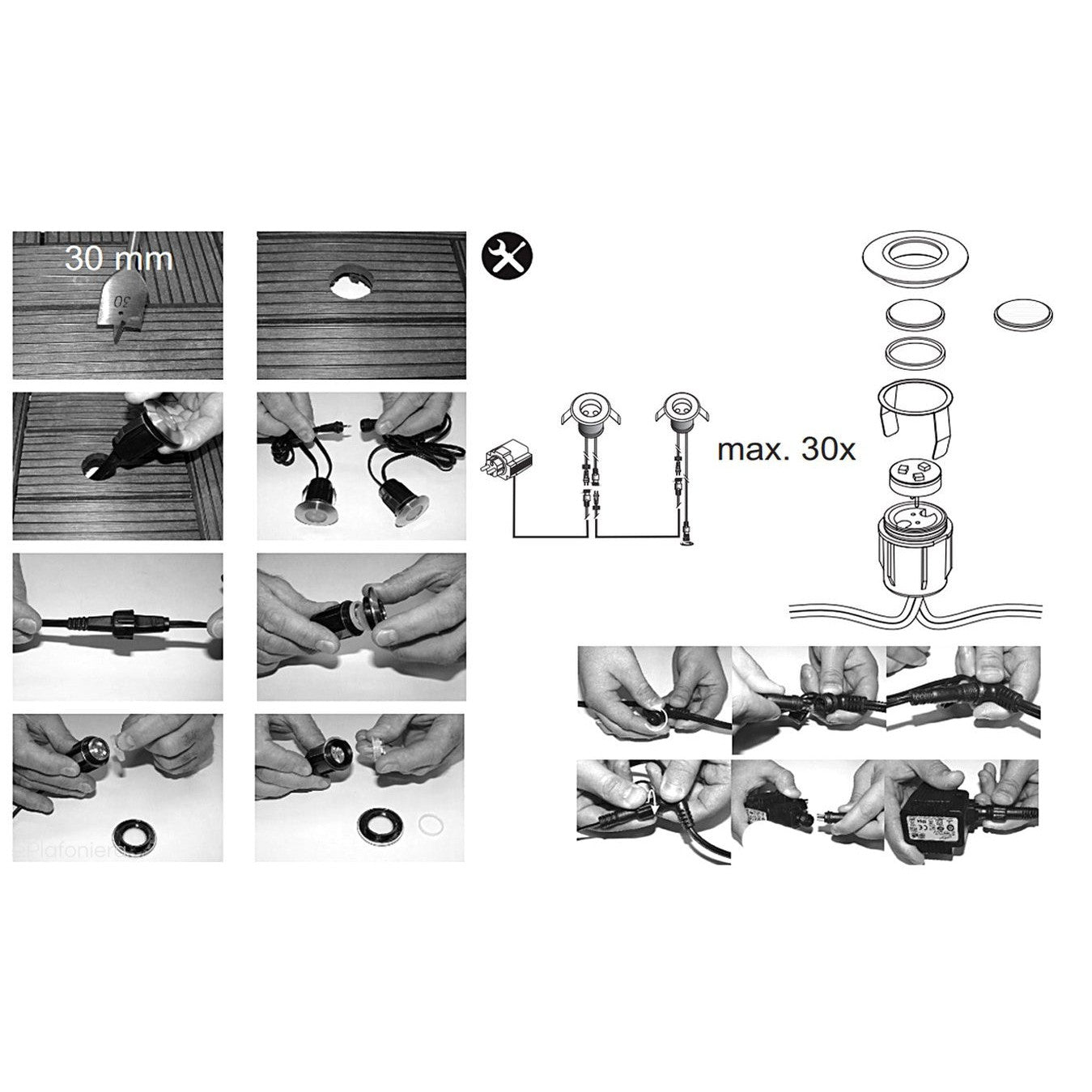Lampa najazdowa/podwodna ogrodowa zewnętrzna IP 67 (0,5W, 3000K) (system 12V LED) Atria
