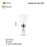 Lampa nocna stojąca do salonu sypialni (53cm, patyna - marmur) Lucea 80409-02-TB1-SW TAVIS