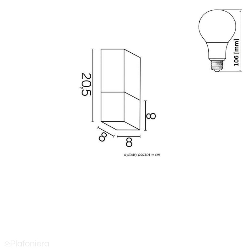 Lampa ogrodowa sufitowa zewnętrzna (grafit/czarny/szary) (20,5cm 1x E27) SU-MA (cube)