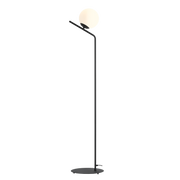 Lampa podłogowa, czarna Gallia Floor Black - Aldex, jedna mleczna kula 20cm (E27) 1095A1