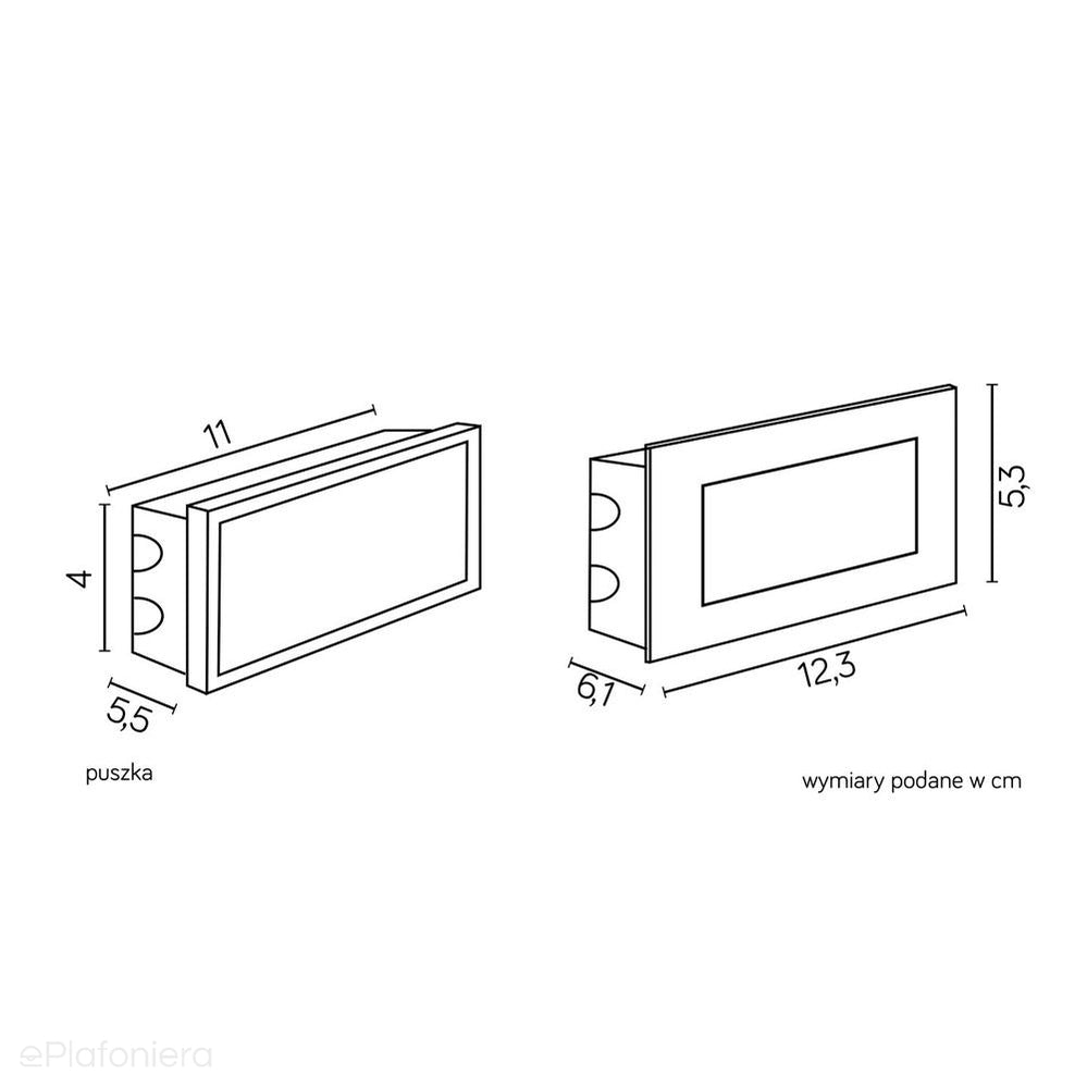 Lampa podtynkowa zewnętrzna (LED 1,5W) (Mur E04 5x12cm) SU-MA
