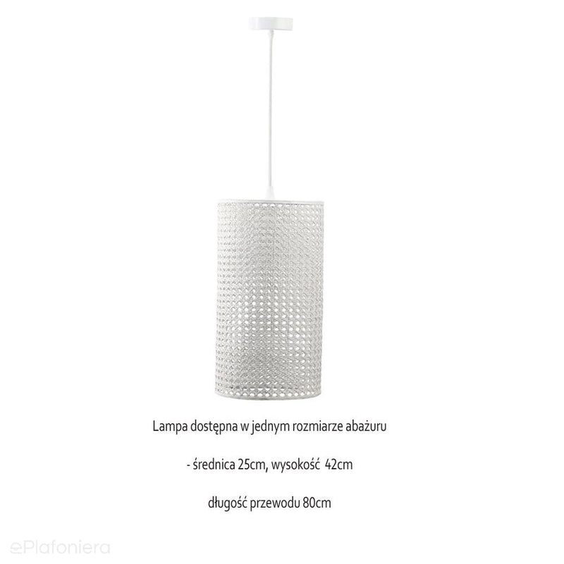 Lampa rattanowa wisząca w stylu boho 25cm - do salonu sypialni (Rotang-004, 1xE27) ręcznie robiona