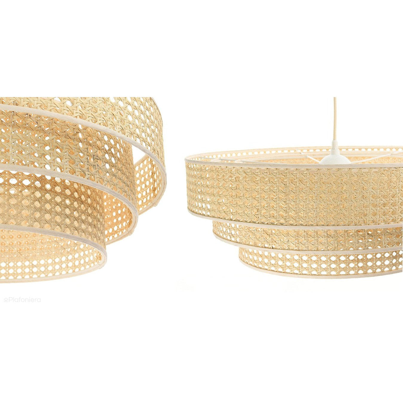 Lampa rattanowa wisząca w stylu boho 60cm - do salonu sypialni (Rotang-012, 1xE27) ręcznie robiona
