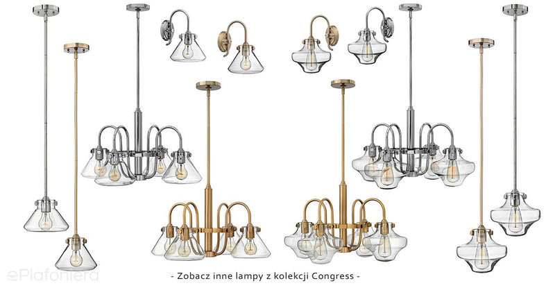 Lampa ścienna (chrom) kinkiet - klosz 22cm do salonu kuchni sypialni (1xE27) Hinkley (Congress)