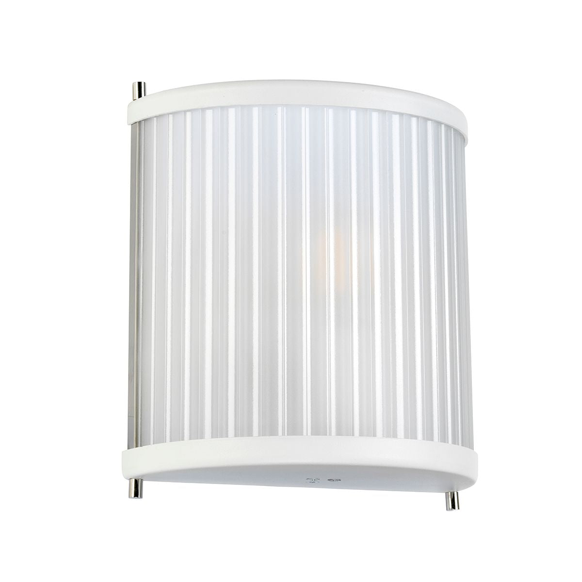 Lampa ścienna Corona szklana, biała - kinkiet do kuchni / salonu / sypialni -  Elstead (1xE27)