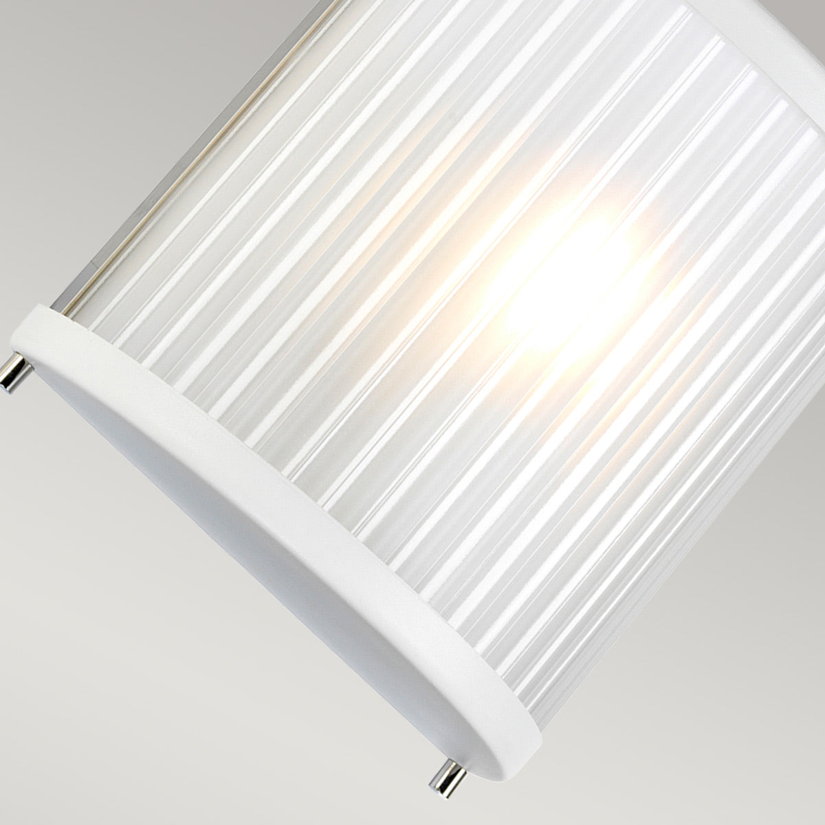 Lampa ścienna Corona szklana, biała - kinkiet do kuchni / salonu / sypialni -  Elstead (1xE27)