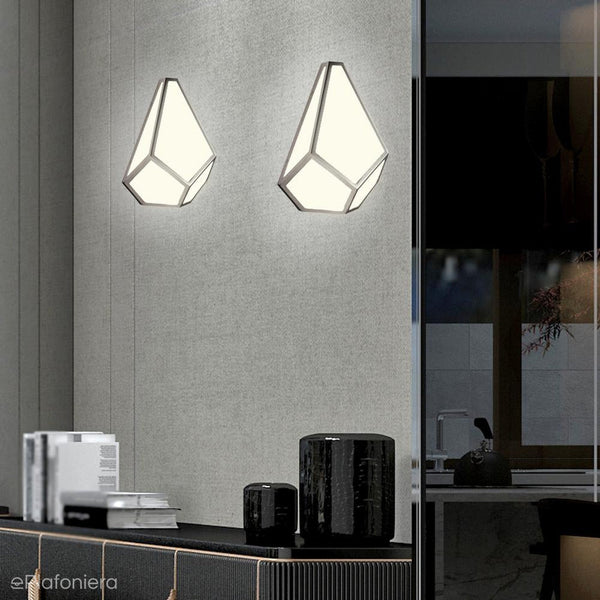 Lampa ścienna - diament wys. 30cm (akryl, nikiel) kinkiet do salonu sypialni (1xE27) Feiss (Diamond)