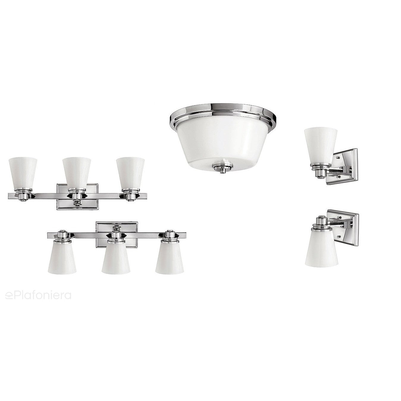 Lampa ścienna do łazienki Avon z IP44 - Hinkley (szkło, chrom, G9 3x4W) barwa ciepła 300K