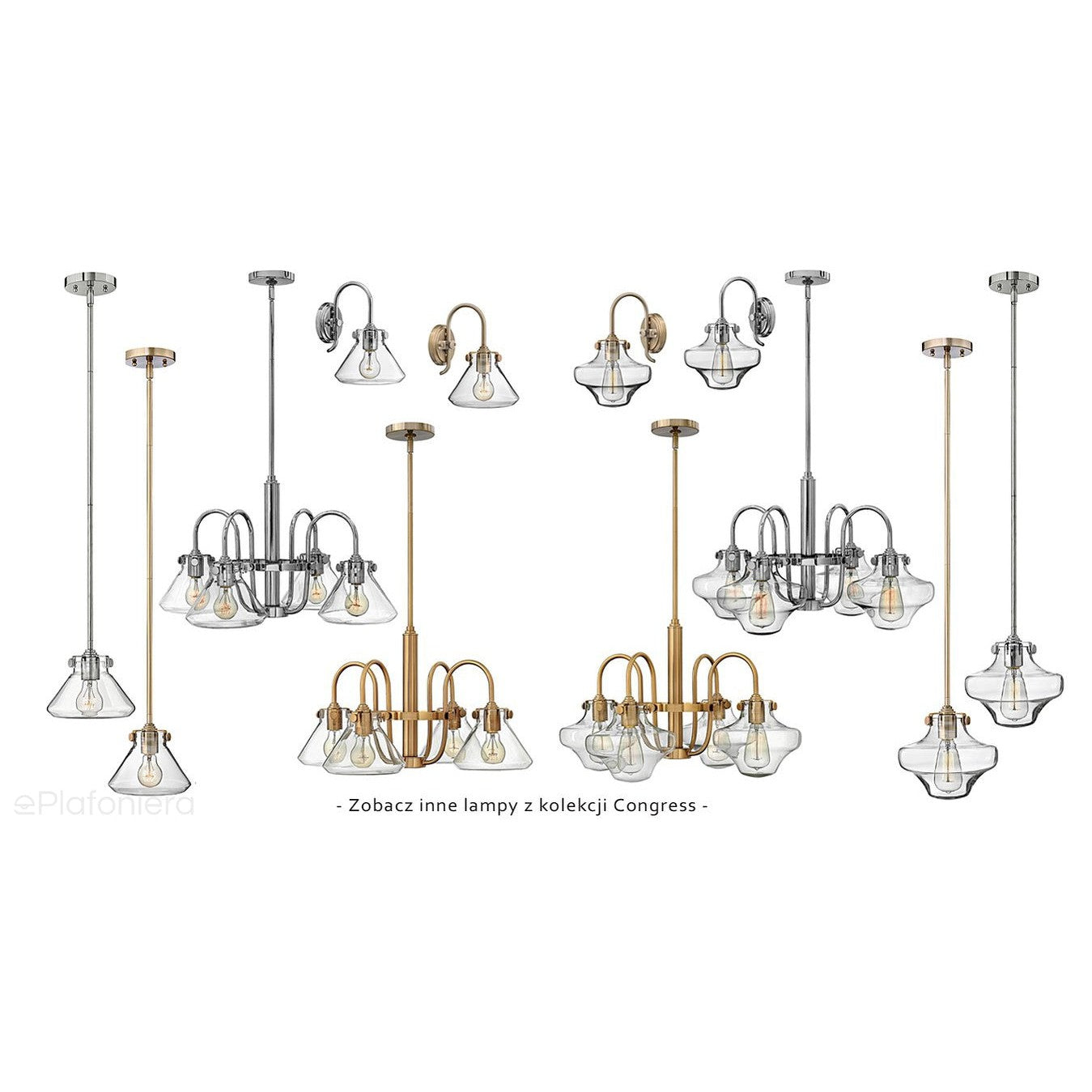 Lampa ścienna / kinkiet Congress (szczotkowany karmel) - Hinkley (klosz 20cm, 1xE27)