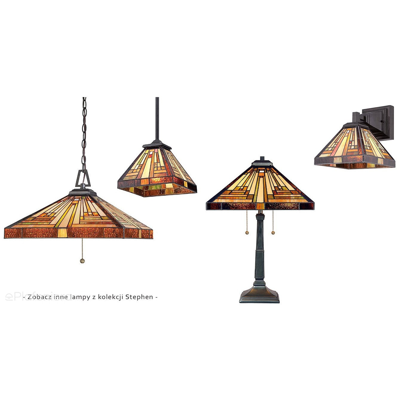 Lampa ścienna - kinkiet w stylu Tiffany, Stephen, Quoizel