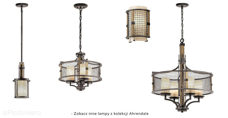 Lampa ścienna, metalowa siatka - kute żelazo, do salonu kuchni sypialni (1xE14) Kichler (Ahrendale)