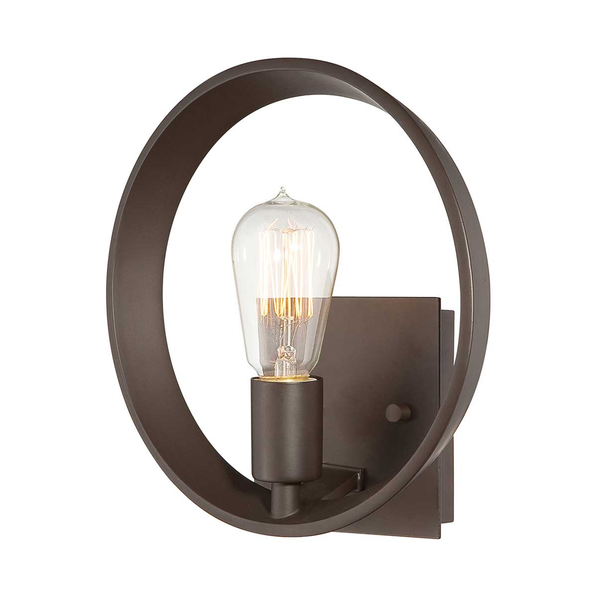 Lampa ścienna - na kole (brąz) kinkiet do salonu sypialni kuchni (1xE27) Quoizel (Theater)